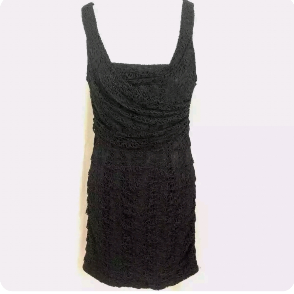 EXPRESS 🖤 Black Lace Dress Sz 6 * Great Condition - Picture 5 of 8